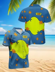 The Mystery Machine Aloha Hawaiian Shirt, Summer Short-Sleeve Button-Up for Men and Women, Vacation Shirt, Fun Cartoon Fan Apparel