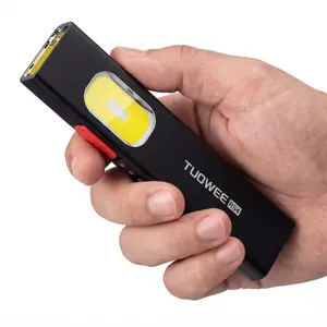 TUOWEE RS4 Mini LED Flashlight USB Rechargeable, Extremely Bright, COB Repair Work Light with Magnetic Base & Back Clip, Compact Hat Clip Light, 8 Lighting Modes with Battery Lock, Ideal for Camping, Fishing, Running, Dog Walking, Hiking, Emergencies