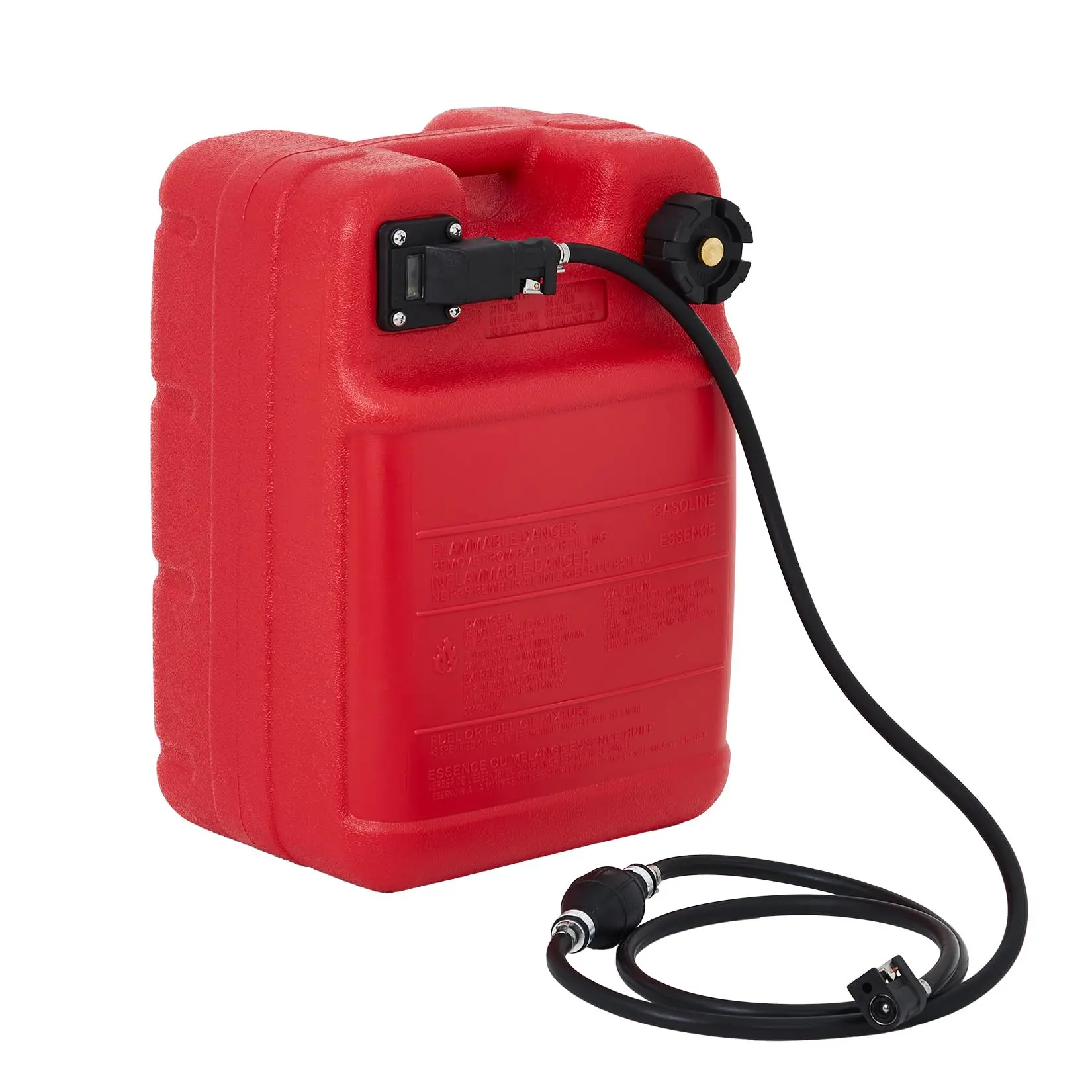 Garvee 6 Gallon Portable Boat Fuel Gas Tank, 24 L Marine Tank with Line, Connector, I-Shaped Handle, Boat Fuel Tanks for Boats, Kayaks & Outboard Engines