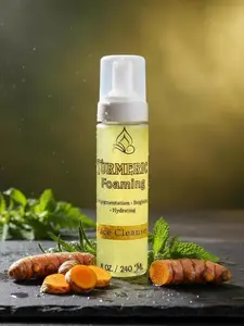 Turmeric Foaming Face Cleanser 8 oz - Gentle Plant-Based Cleanser