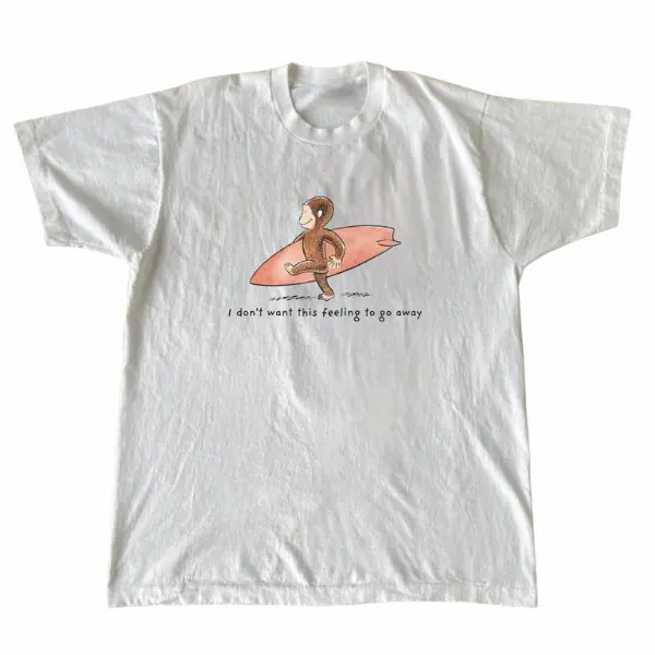 Curious George T-Shirt – Unisex Regular Fit, Cotton, Vintage Y2K Cute Print, Funny Meme Gift - Vintage Graphic Tee – Menswear & Womenswear – Streetwear Tops – Casual Cotton Crewneck Shortsleeve T-shirt