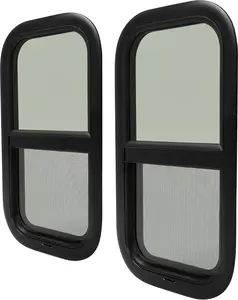 KQQIO RV Window 12" W x 22" H for Trailer Cargo Camper Vertical Sliding Replacement with Trim Kit 2pcs