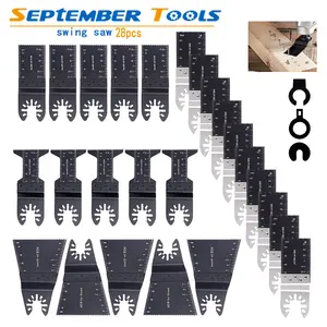 28Pcs Oscillating Tool Blades Set - MultiTool Saw Blades for Wood/Metal Cutting woodcutting  blades
