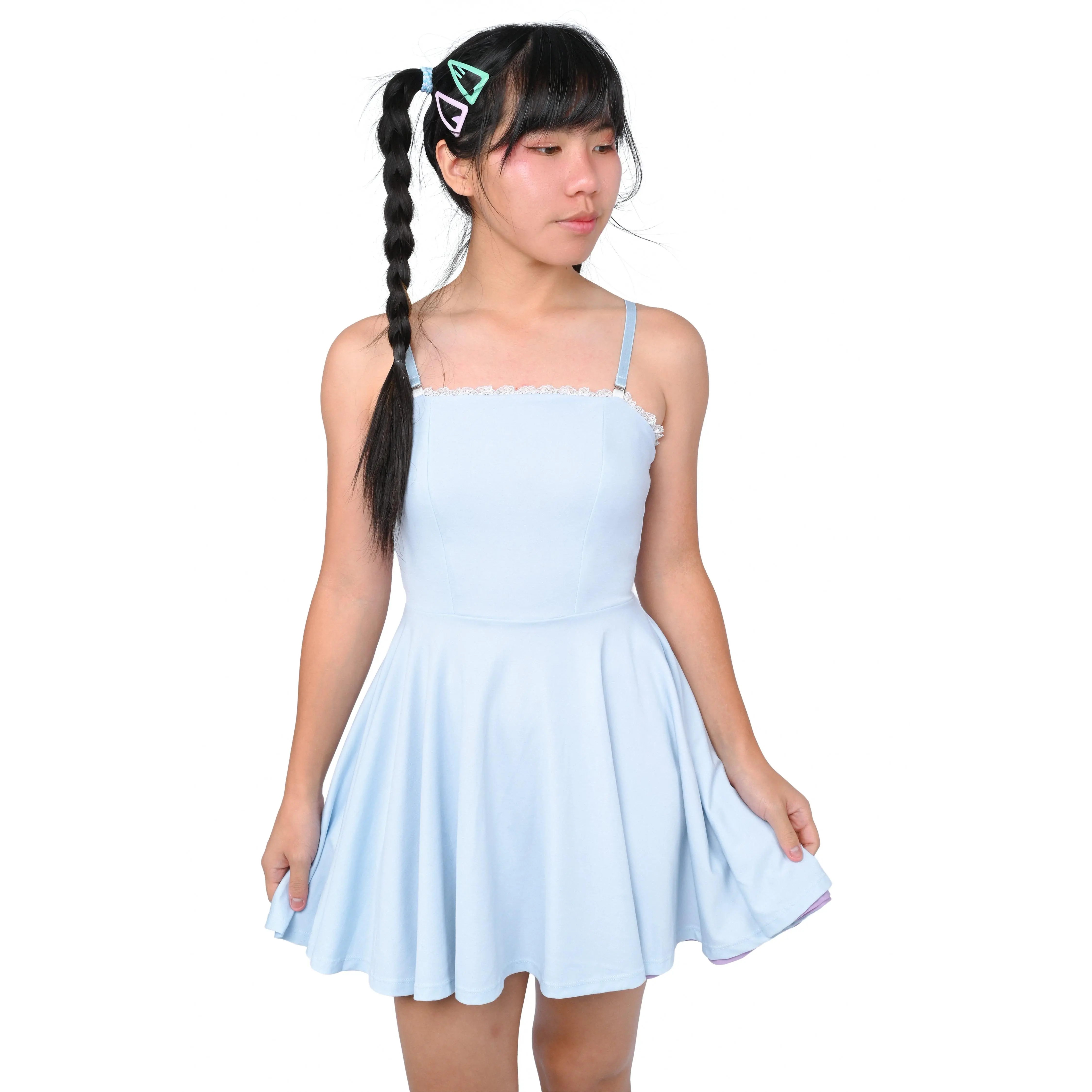 Basics Reversible Skater Dress - Lavender/Blue