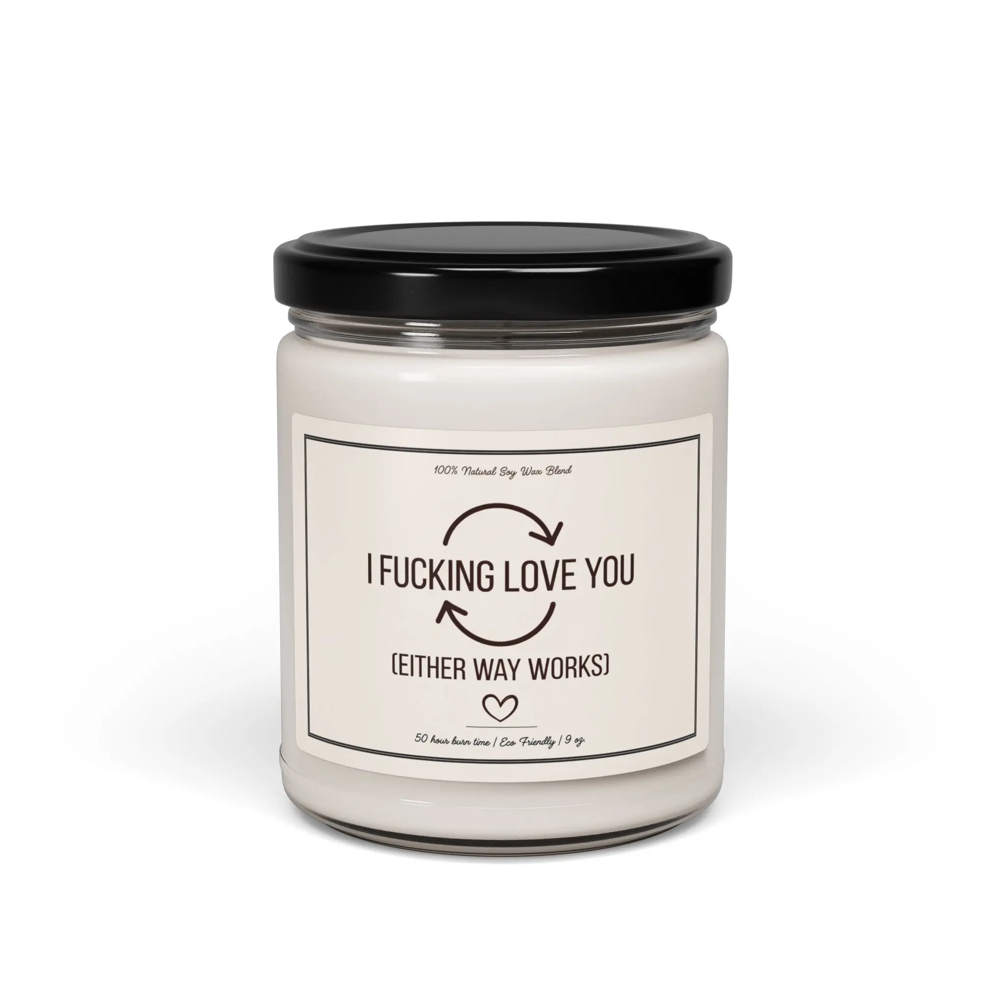 Funny Valentine’s Day Candle, “I Fucking Love You” Soy Candle, Romantic & Naughty Gift for Partner, Cute Dirty Love Candle, Anniversary or Birthday Gift for Him or Her, Scented Soy Wax Candle