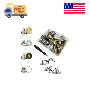 Jean Buttons No Sew 20 Sets Replacement Jean Buttons 17mm Combo Copper Tack Buttons Replacement Kit