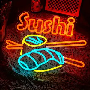 Japanese Sushi Neon Sign - USB-Powered LED Japanese/for sushi with Sushi Roll Icons - Wall-Mountable Decoration for Restaurants, Bedrooms, Sushi - Gift for Sushi Lovers Neon Lights