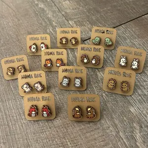 Zodiac Animal Stud Earrings – Cute Horoscope Wooden Earrings