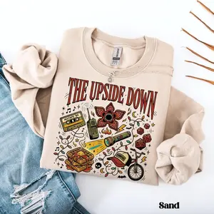 The Upside Down Retro 80s Sci-Fi Sweatshirt, Hawkins Graphic Pullover, Stranger Things Merch, Fan Gift