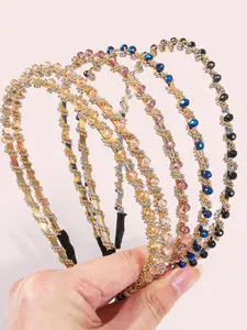 6-Piece Elegant Rhinestone with Teeth, Perfect for Girls' Parties and Gatherings, Shiny Fashion Accessory for Events, Sparkling Flower Headbands, Headband Set