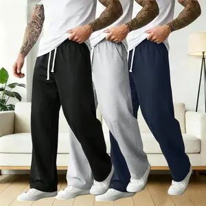 Men's Relaxed Fit Jogger Pants relaxed fit, elastic waistband with drawstrings, side pockets, comfortable for spring, autumn, and winter, athletic style knitted pants, durable material, perfect for sports and casual outdoor activiti