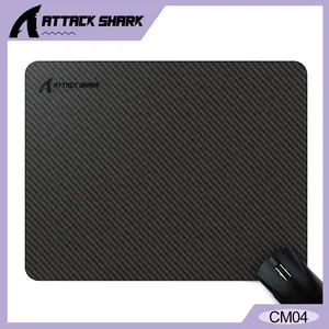 ATTACK SHARK CM04 Gaming Mouse Pad with Carbon Fiber Material, Durable Non-Slip Natural Rubber Base, High Temperature Resistant & Waterproof, for Gamer/Desktop/Office/Home