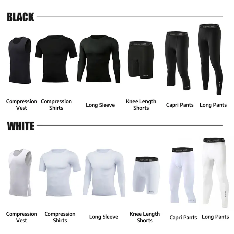 PSYCHE Compression Shirt Sports Shorts Sport Vest Casual Sports Pants For Gym Workout Running Sport & Outdoor Basketball Compression  pants