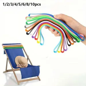 Thick Silicone Beach Chair Towel Strap, Windproof Adjustable Sand Towel Clip, Easy Clean, Colorful Reusable, Ideal for Pool, Cruise, Camping, Travel