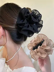 Women's Elegant Flower Design Hair Claw, Cute Trendy Hair Claw, Fashionable Hair Accessories for Daily & Party Decoration, Flower Hair Clip, Flower Claw Clips
