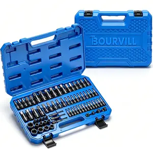 71-Piece Master Hex & Torx Bit Socket Set 1/4\" 3/8\" 1/2\" Drive Metric SAE Hex Bit Sockets Star Bit Sockets （T6-T70） E-Torx Sockets (E4 -E24) with Storage Case