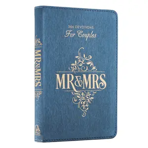Mr. & Mrs. 366 Devotions for Couples Enrich Your Marriage and Relationship Blue Faux Leather Flexcover Devotional Gift Book