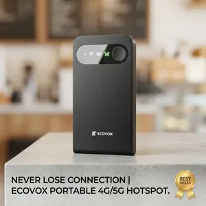 ECOVOX Global Portable Mini WiFi Hotspot Stay Connected Abroad No SIM Needed 13-Hour Battery Connect 9 Devices at Once Perfect for Travel, Renters, Business & Study Abroad LTE Mobile Router   Free 1GB Data