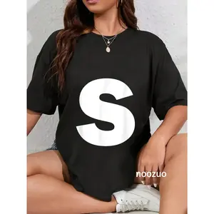 100% Cotton Letter S Capital Alphabet Monogram Initial T-Shirt