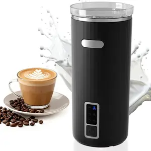 Kismile 6-in-1 Milk Steamer and Frother with Temperature Control for Cold Hot Foam & Heated Milk Stainless Steel Inner 400W Motor Perfect for Home Office Use