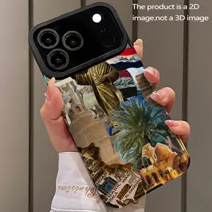 Iraqi Culture Leather Phone Case for iPhone Models, Winter-Hand-Friendly Design, Durable Shockproof Cover, Essential Apple Accessory