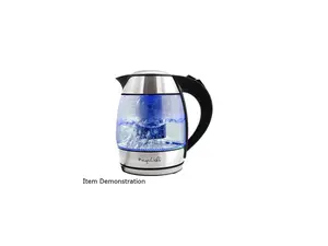 MegaChef MGKTL-1751 1.8Lt. Glass Body and Stainless Steel Electric Tea Kettle with Tea Infuser