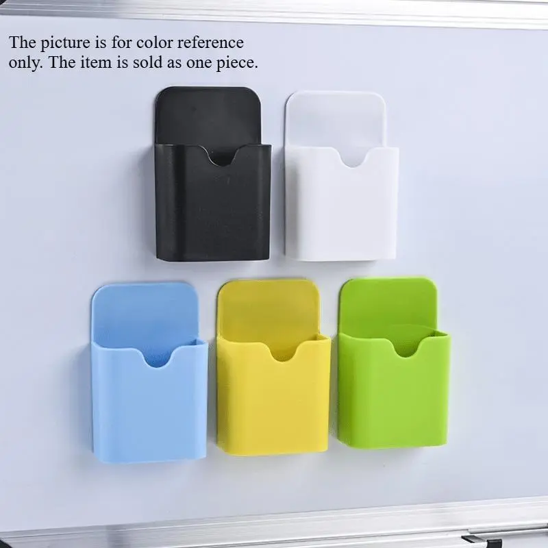 1pc Wall Mounted Storage Box With Sticker Pen Holder Bedroom Washroom Organizer Box School Stationery Desk Accessories Desk Tidy