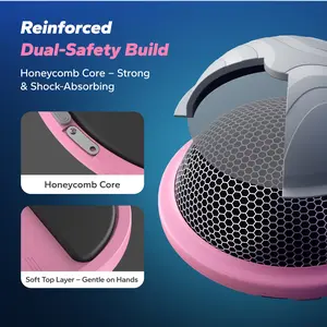 Half Exercise Balls Trainer Balance Ball Trainer 2-in-1 Yoga Ball with Resistance Bands & Game Mode Core Stability & Home Fitness Workout Equipment