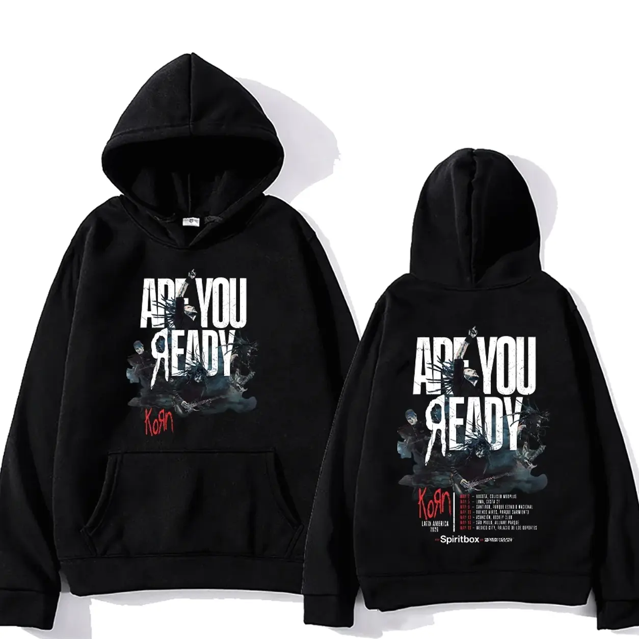 Kornband Fashion Hoodies Rock Band Latin America 2026 Tour Pullovers Men's Metal Gothic Vintage Sweatshirt Female Punk Hoody Y2K 8AS