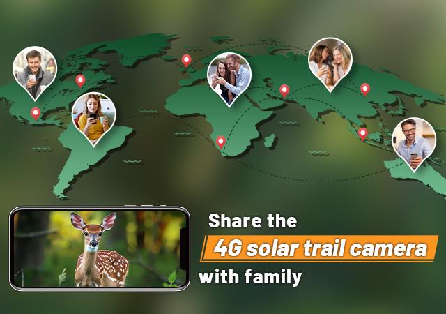 Trail Camera 4G LTE, 2K, Night Vision, Motion Activate, Built-in SIM Card, 0.2s Trigger, Solar Power, IP66 Waterproof, APP Control, Live Streaming