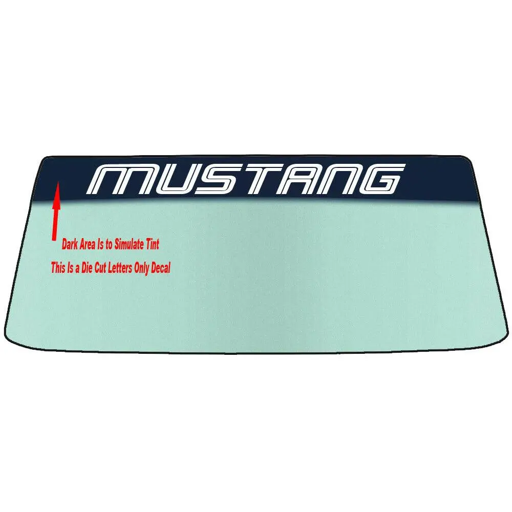 Fits A MUSTANG or GT - SHELBY Font Style Vehicle Custom Windshield Banner Graphic Die Cut Decal - Vinyl Application Tool Included