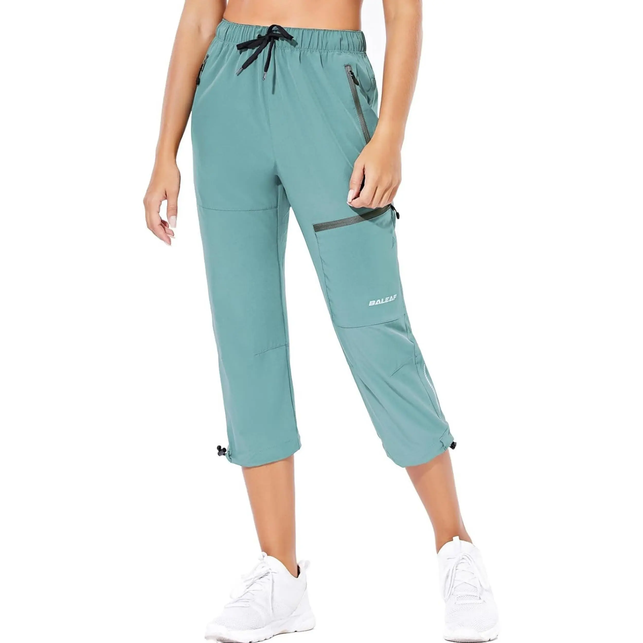 baleaf Women's Lightweight Hiking Capri Pants, Stretch Cargo Style with UPF 50+, Quick-Dry Water Resistant Fabric and Adjustable Custom Fit, Capri Pants Women