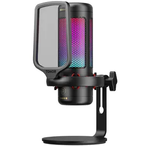 TONOR TC320 USB Type-C Streaming Mic, for Gaming, Live Streaming, Podcasts, Recording, Condenser Mic  with Stand, Compatible with PC/Mac/PS4/PS5/Switch/Type-C Phones Black