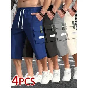 1/4 Pack summer cargo shorts-fashionable street-style casual bermuda shorts with a loose fit and large pockets, ideal for outdoor wear in summer and suitable as gifts.
