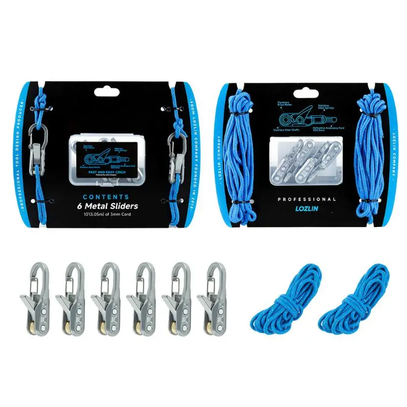 JOYTUTUS Adjustable Compact Multifunctional Cord Puller - Nylon Braided Cable with Rope Tension Adjuster, Versatile Usage for Car Repairs, Camping Gear Setup, Balcony Clothesline Installation
