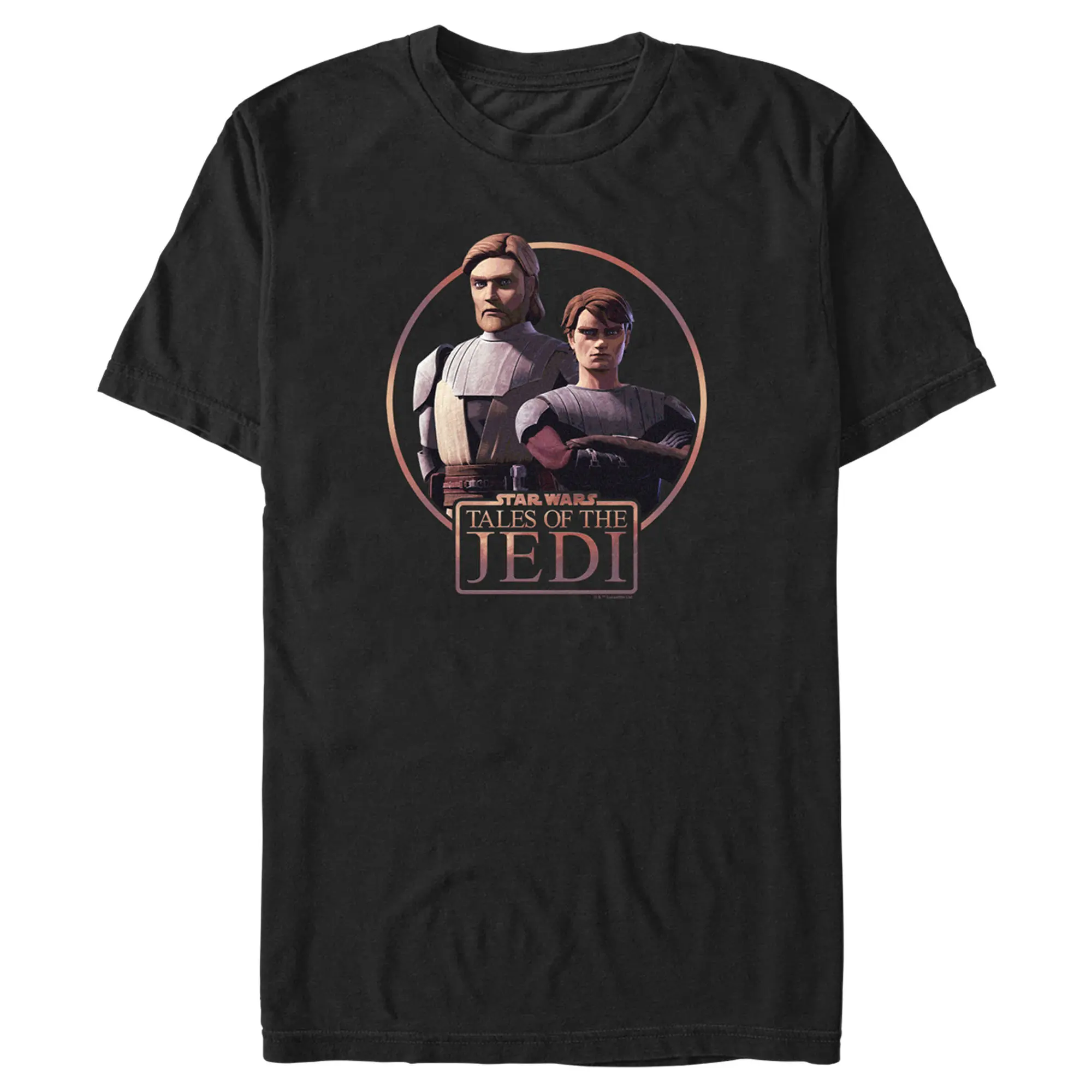 Men's Star Wars: Tales of the Jedi Anakin Skywalker and Obi-Wan Kenobi Casual Short-Sleeve Round-Neck T-Shirt, Menswear Top, Streetwear