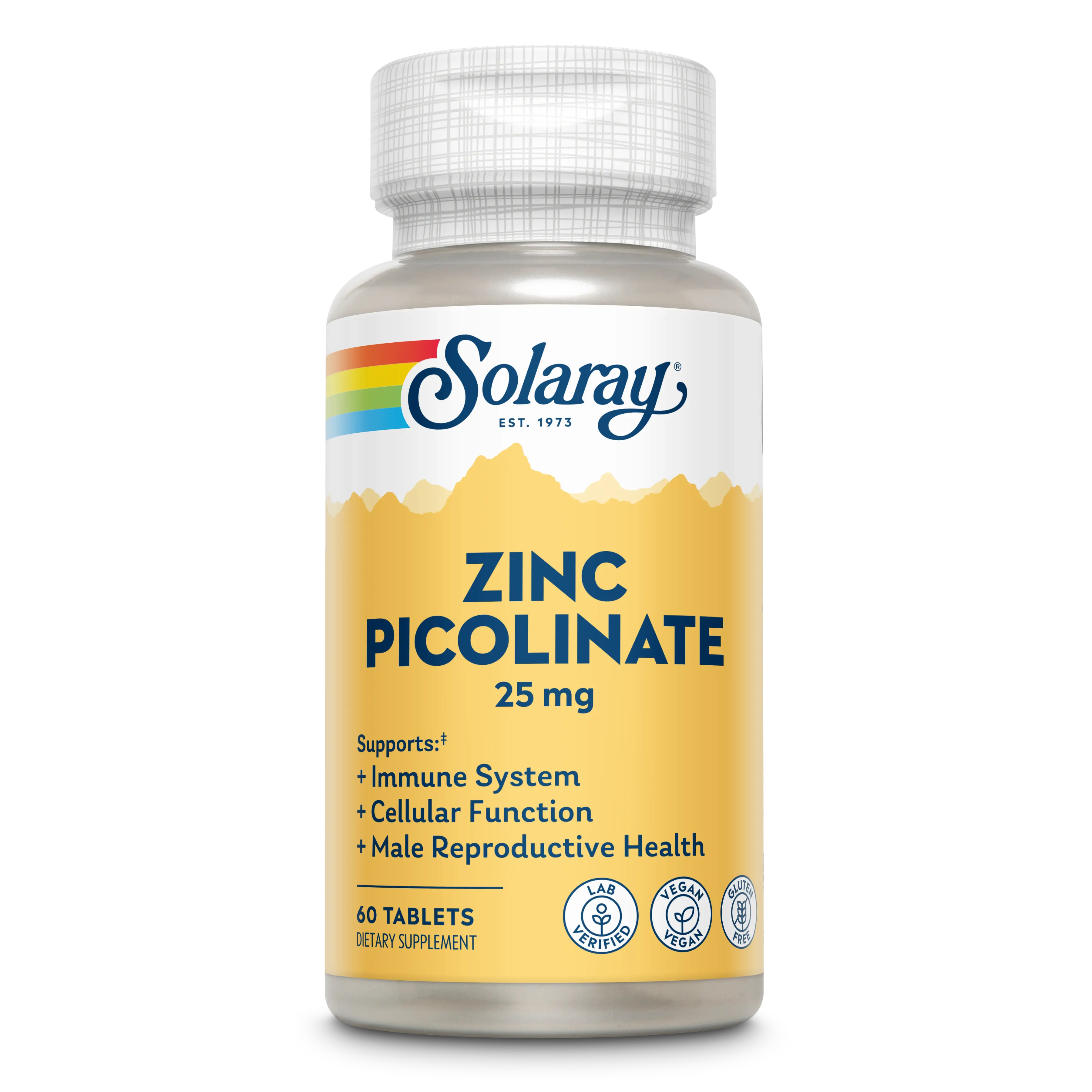 SOLARAY Zinc Picolinate Mineral Supplement, Supports Cellular Function, Immune System & Male Reproductive Health, US-Sourced