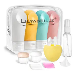 14 Pcs Travel Bottles for Toiletries Leak Proof, TSA Approved Travel Size Containers with Suction Cup, Refillable Travel Toiletry Accessories Shampoo Conditioner, 89ml