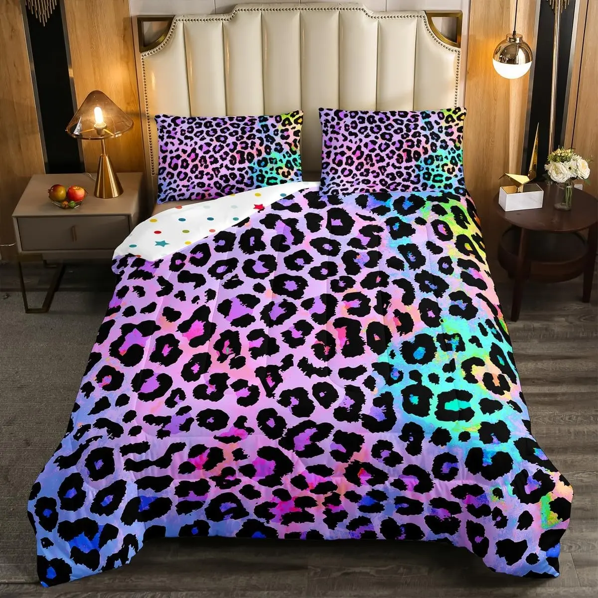 Feelyou Women's Cheetah-Printed Soft Bedding Set, Breathable Microfiber Queen Bed Comforter, Africa-Inspired Duvet Set for Women, Breathable Duvet Set, Microfiber Bedding Set