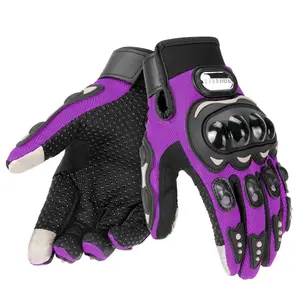 Motorcycle Purple Goves Wear-resistant Riding Gloves Anti Slip Outdoor Full Finger Gloves Touch Screen Motorcycle Gloves