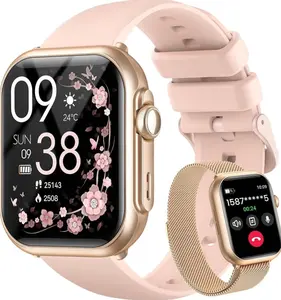 Smart Watch for Android/iPhone, digital watch womens with 110+ Sports Modes, Bluetooth Calls/Messages/App Notifications, Health Monitor Heart Rate/SpO2/Sleep, Gifts for Women,blerock trackpro 2.0 glucose monitor watch Wristwatch Workout