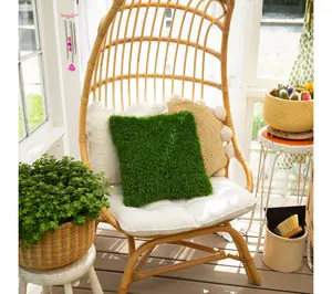 Nearly Natural 15-in UV Resistant Grass Pillow Cushion