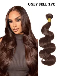 #4 Body Wave Bundle Human Hair Brown Body Wave Bundles Brazilian Virgin Hair Extensions Double Weft Chocolate Brown Human Hair Bundle For Women Natural Wavy Hair Human Hair Weave
