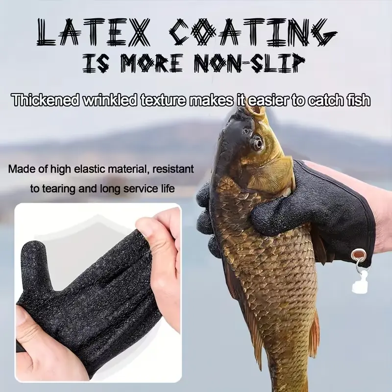Fishing Gloves with Magnet Release, Fisherman Professional Catch Fish Gloves Quickly Drying Fishing Anti-Slip Fishing Glove for Handling, Catching