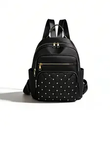 Stylish Rhombus-Stitched Rivet Backpack for Women – Casual Backpack, Minimalist, Versatile for Commute & Leisure, Perfect Mother's Day & Valentine's Day Gift for Girlfriend, Casual Travel Backpack, Backpacks Women