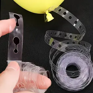 Plastic Balloon Chain Buckle, 1 Roll 393inch Double Hole Arch Ribbon, Featherless, for Birthday, Wedding, Party, Christmas, Halloween Decorations
