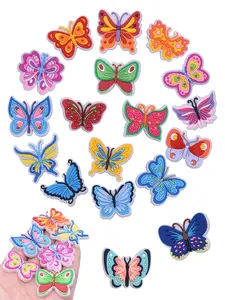 Hot PVC Plastic Shoe Decoration Charms Set, Colorful Butterfly Accessories, Unique Fan Markers, Fashion Holiday Birthday Party Gifts, Fashionable Accessory, Shoe Charms For Sneakers