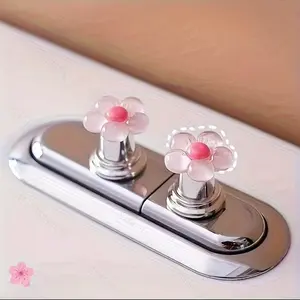 Floral Bathroom Buttons Set, /lavender Toilet Tank Switch, Easy Install Bath Decor, Durable Plastic Replacement Knob, Valentine Gift