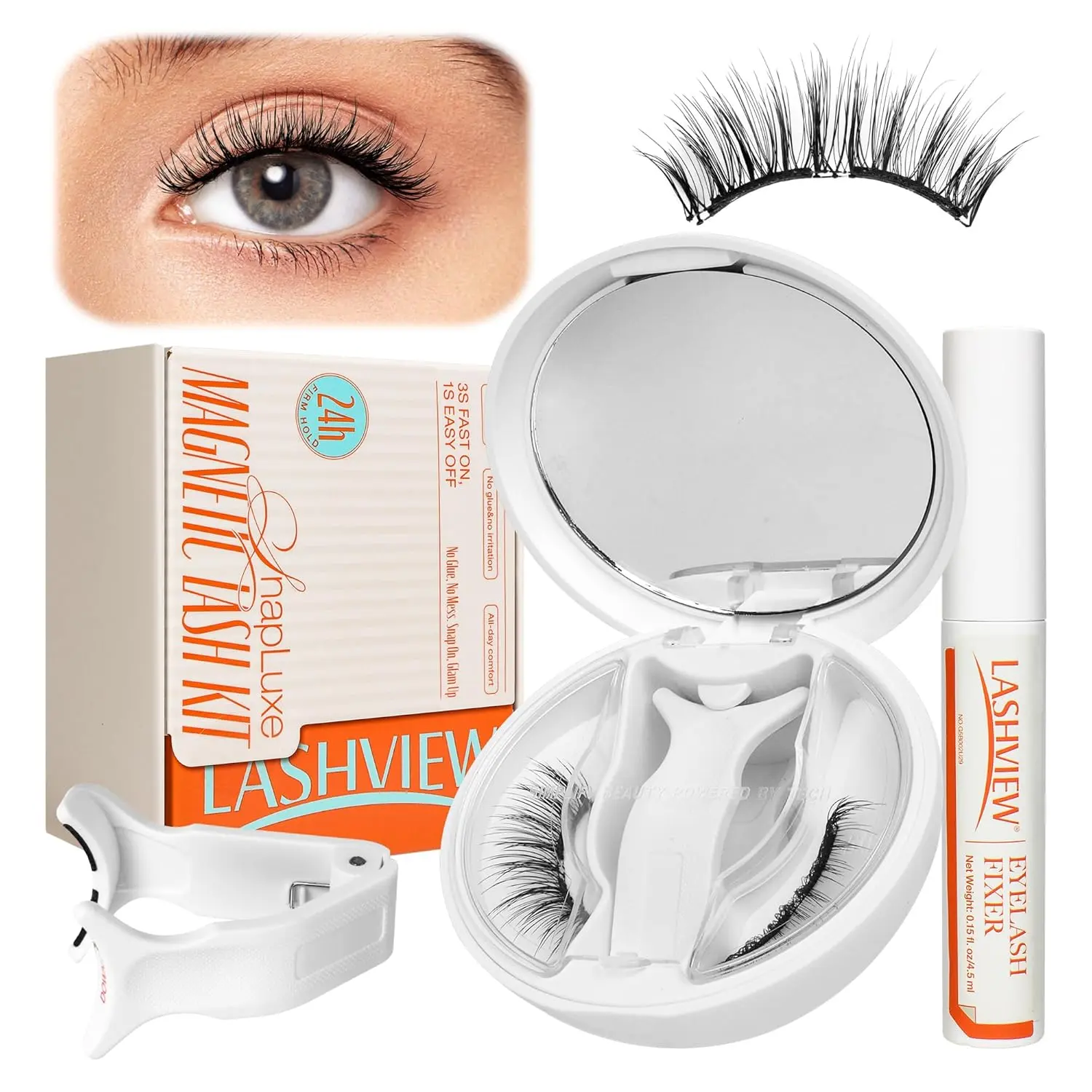 Lashview All-in-one Soft Magnetic Lash Kit No Eyeliner/Glue Needed 1s Application