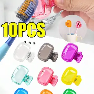 10/4/1 PCS-Portable Toothbrush Holder Set, Transparent Colorful Travel Toothbrush Covers, Plastic Clips for Bathroom, Home, Travel, Camping, School, Business